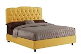 Skyline Furniture Surrey King Shantung-Upholstered Tufted Bed, Aztec Gold