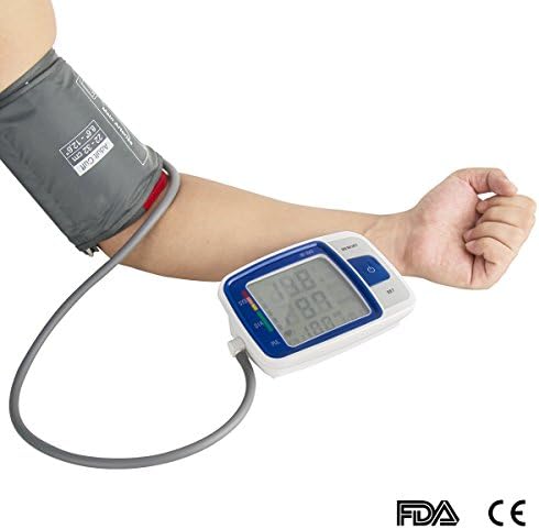 Premium Automatic Upper Arm Blood Pressure Monitor By HealthyWealthy-Digital bp Monitor for High Blood Pressure With Adjustable Cuff-FDA Approved Sphygmomanometer, Portable and Easy Operation and 60 Measurement Memory