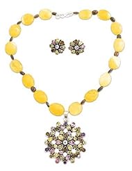 Chalcedony and garnet jewelry set, Summer Blossoms - Multigem Floral Jewelry Set with Sterling Silver