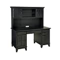 Arts & Crafts Pedestal Desk and Hutch - Ebony