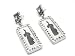 Unique Retangle Kimono Japanese Girl Charm Earrings with Ice/Clear Crystals ~ Antique Silver Tone