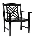 Achla OFC-10B Fretwork Arm Outdoor Lounge Chair - Polyurethane Black