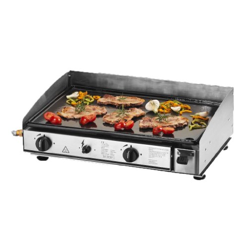 Plancha cuve en acier laqué, plaque de cuisson en fonte émaillée 58 x 36 cm