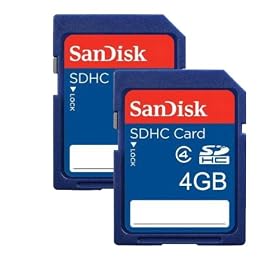 Sandisk 4GB SDHC Card Twinpack - Retail Pack