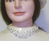 Small Scattered Ivory Pearls on Sterling Silver Chain Necklace with Ear Rings for Women and Teens