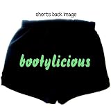 Flirty Diva Tees Woman's Fitness Workout Shorts-Bootylicious-Black