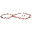 {AAA Set} HinsonGayle AAA 7.5-8.0mm Naturally Pink Cultured Pearl Necklace Set with AAA Pearl Earrings (14k White Gold)