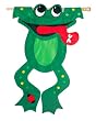 Bedazzled Frog Regular Size Applique Flag