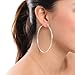 MBLife 925 Sterling Silver Polished Finish Large Endless Hoop Earrings (2mm Tube, 70mm Diameter)