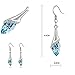 SmallDragon Women's Swarovski Elements Crystal Light Blue Teardrop Earrings Necklace Bracelet Jewelry Set