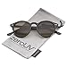 zeroUV - Classic Horn Rimmed Keyhole Nose Bridge P3 Round Sunglasses 46mm