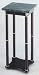 GREEN MARBLE TOP SQUARE PLANT STAND WITH CHERRY FINISH BASE