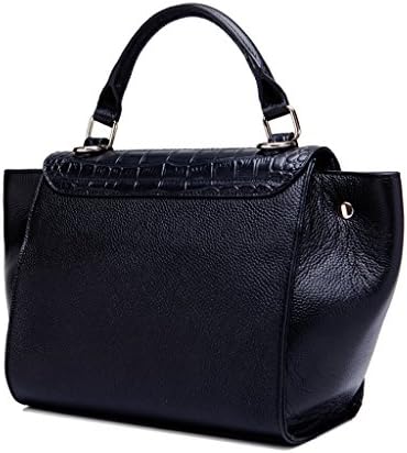 Iuha Top Grain Leather Trapeze Bag (Black)