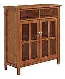 Simpli Home Warm Shaker Medium Storage Cabinet, 39"W x 42"H, Honey Brown