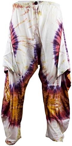 Thai Craft Women's Hippie Boho Bohemian Beautiful Pants Colour White / Multi Colour