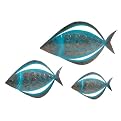3pc Fish Wall Art Blue/Turquoise