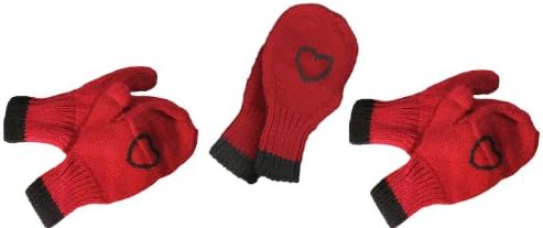 Texting Mittens for Men & Women Plus a Glove for Handholding - Perfect for Couples (Red Heart)