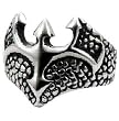 Stainless Steel Biker Ring - Cross and Wings - Size: 9-13