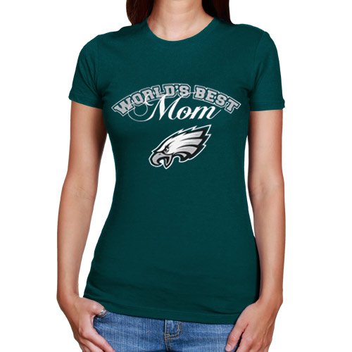 Philadelphia Eagles Ladies World's Best Mom T-shirt - Green (Small)
