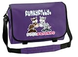 FunkyFilly® Girls Pony 'Best Friends' A4 School Messenger Bag Purple, internal organiser section with 2 zip pockets, key fob, pencil pockets, long adjustable padded shoulder strap, zip closing main compartment. size 41x31x12 cms