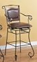 29"H Bar Stool European Style Dark Distressed Gold Metal Finish
