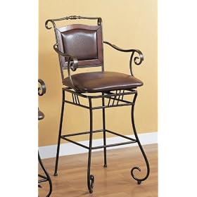 29H Bar Stool European Style Dark Distressed Gold Metal Finish by Coaster Home Furnishings