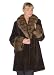 Sable Trimmed Dark Brown Sheared Mink Jacket