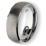 Beveled Edge Brushed & Polished Tungsten Carbide Ring (8.0 mm) - Sizes 7-13
