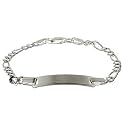 Sterling Silver 5.5 Inch Figaro Link Childrens ID Bracelet