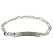 Eve's Addiction Sterling Silver 5.5 Inch Figaro Link Childrens ID Bracelet