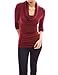 PattyBoutik Women Cowl Neck Tunic Knit Top (Burgundy Large)