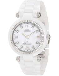 Swiss Precimax Womens SP12130 Avant Diamond Ceramic Mother-Of-Pearl Dial White Ceramic Band Watch