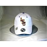 Louisiana State Fightin Tigers One-Fit NCAA Cotton Twill Flex Cap (White)