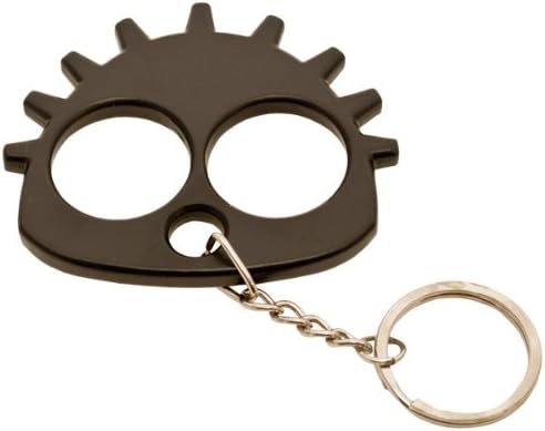 33-BK. Two Finger- Self Defense Keychain with Spikes- Black Two Finger- Self Defense Keychain with Spikes- Black. Looks cool as a keychain and can also be used as a self defense weapon. It has two finger holes so that you can jab your attacher with spikes. Spikes are not sharp. They have a rounded tip. Silver keyring attached. Solid Steelself defence protection defense ninja martial arts