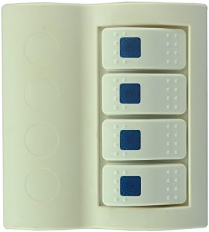 MyBest MA003 White 4 Gang Blue LED Splash-proof Boat Rocker Switch Panel