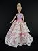 Stunning Pink Gown with Generous Flowered White Lace Made to Fit the Barbie Doll