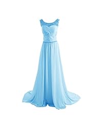 2015 Ruched Lace Beaded Chiffon Scoop Neck Evening Dress/Homecoming Dress/Prom Dress/Wedding Party Dress  with a Brush/Sweep Train 