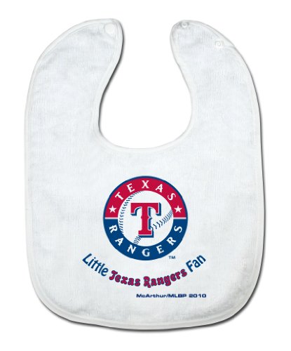 MLB Texas Rangers White Snap Bib with Team Logo