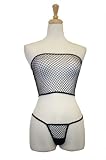 Exposed By Magic Silk Queen Size Fishnet Tube Top And G String, Black, One Size by Exposed by Magic Silk