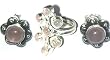Sterling Silver Rosequartz Earrings and Ring Set