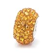 Bella Fascini Golden Topaz Pave European Bead Charm, Made with Swarovski Crystal Elements - Sterling Silver