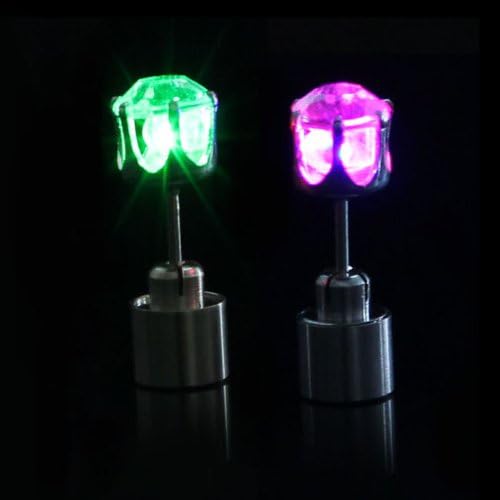 Change 1 Pair Light Up Led Stud Party Multi-color Earrings (Rainbow)
