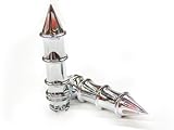 Motorcycle Spiked Skeleton Turn Signals Bar Ends Chrome Hand Handlebar Grips Grip Custom High Quality Chrome Billet Grips Fits Cruisers, Choppers, Harley Davidson, Suzuki, Kawasaki, Yamaha, Honda, Metric Motor Bikes, Hogs with 1