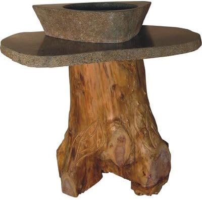 Quiescence VAN-FAINT Faintness Sink and Pedestal Set Trunk with  Boulder Top and  Boulder Basin