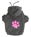 'Pink Paw' Charcoal Dog Hoodie from K9 by Igloo Design (large)