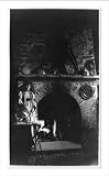 Historic Print (M): [Helena Modjeska, full-length portrait, standing, facing right, pouring from tea kettle