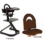 Svan High Chairs from Scandinavian Child with Infant Kit and Cushion, Chocolate Cushion with Espresso Wood