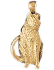 Dazzlers Solid 14k Gold Cat Charm Pendant Available in three colors from jewelsberry (weights: 3.0 grams only)