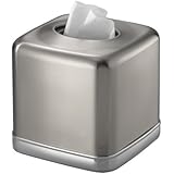 InterDesign York Bath, Facial Tissue Box Cover/Holder for Bathroom Vanity Countertops - Split Finish