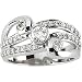 14k White Gold Moissanite Diamond Ring 3/8ct 1/4ct Sz 6 - JewelryWeb